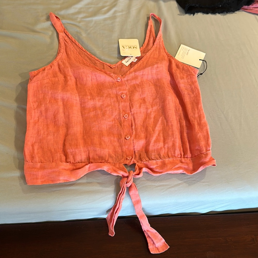 Bella Dahl cropped linen tank